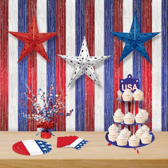 Beistle 8ft. Red, White, & Blue Gleam 'N Curtain